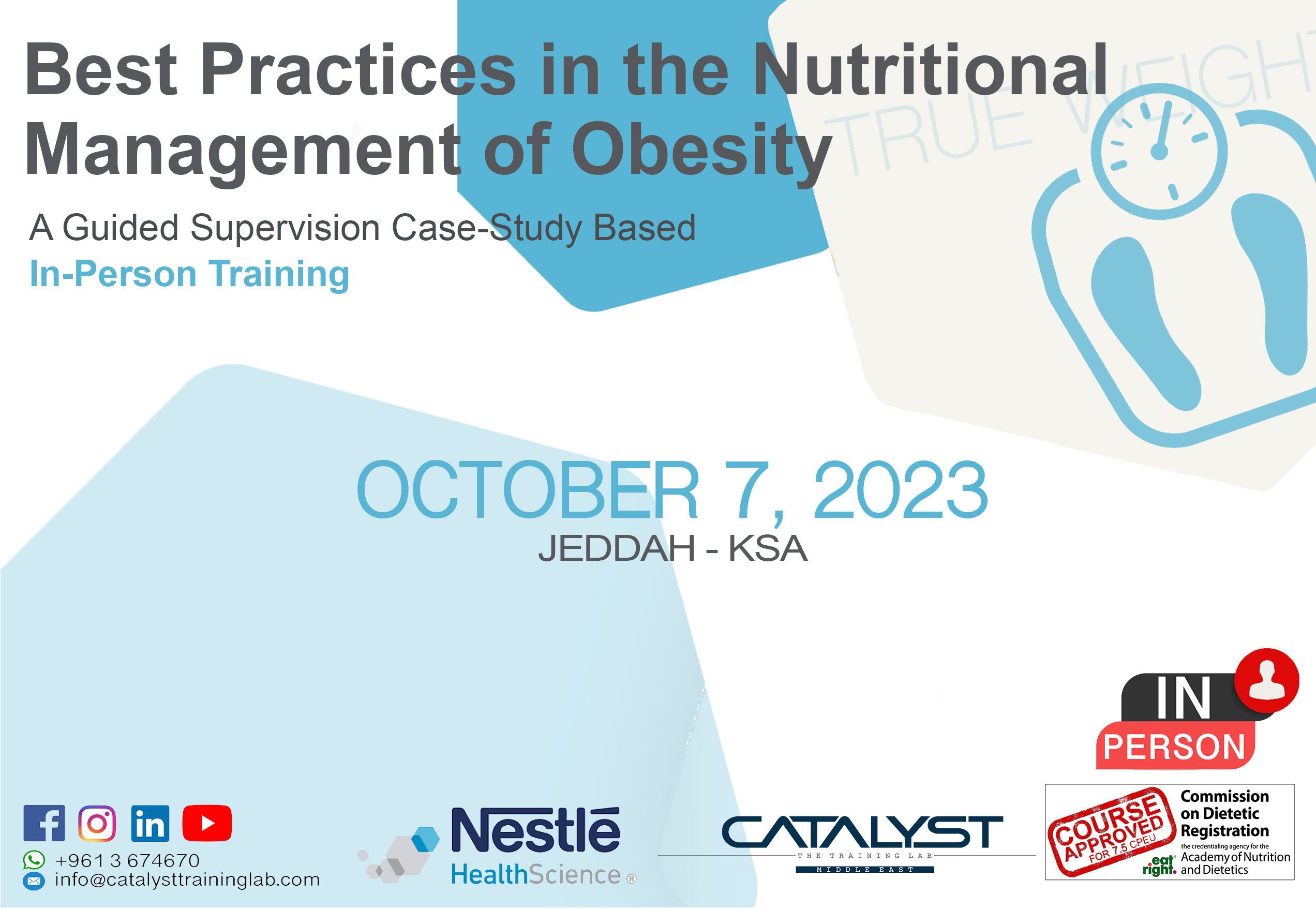 Best Practices in the Nutritional Management of Obesity - Jeddah
