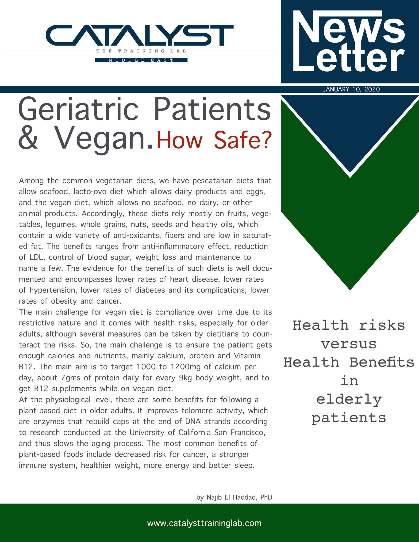 Geriatric Patients & Vegan. How Safe?